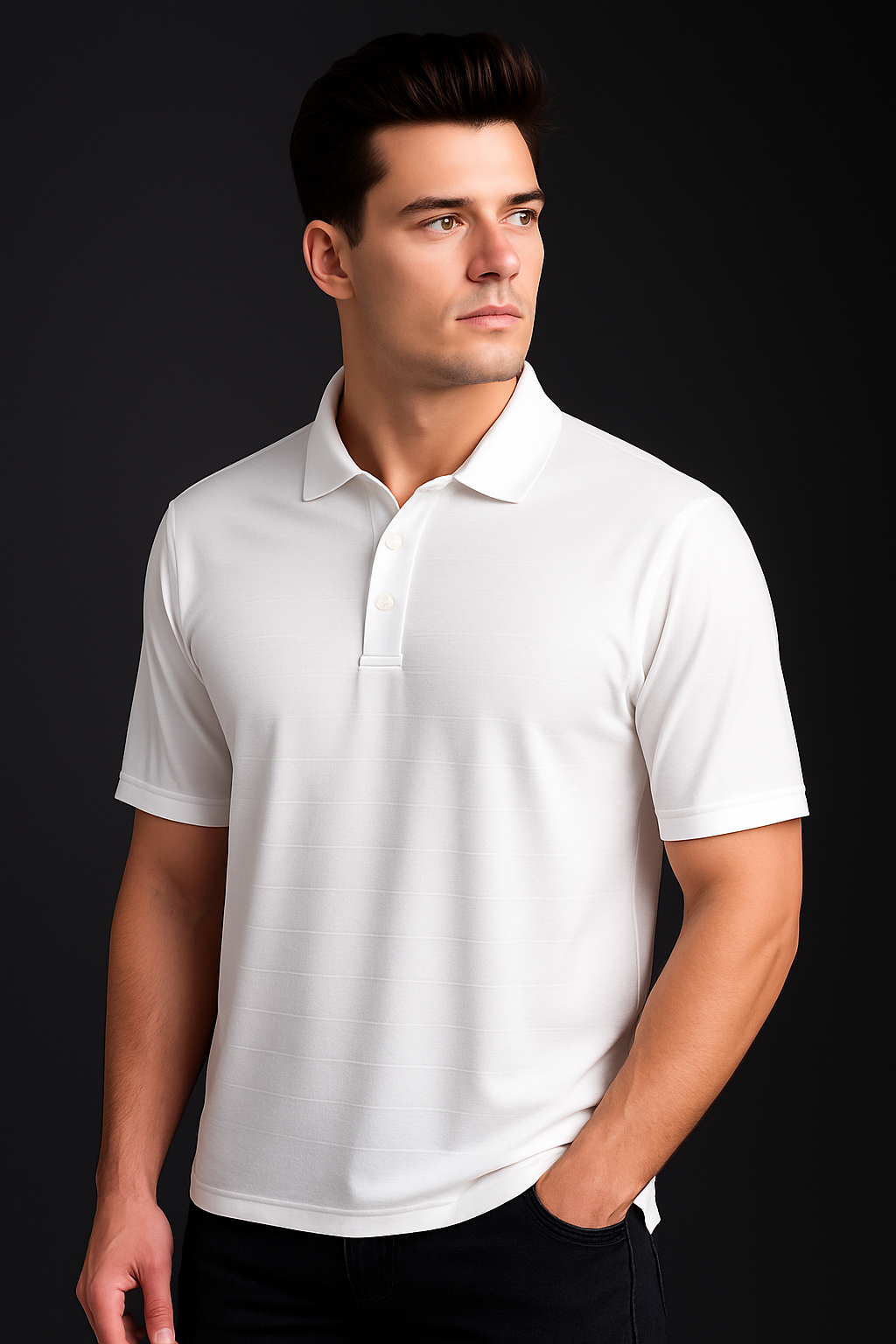 Adidas Dri Fit White Polo Tee
