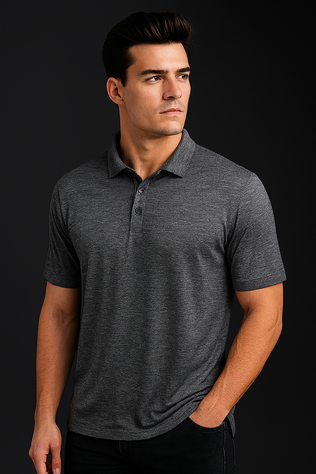 Bill Willims Stevens Dri Fit Grey Polo Tee