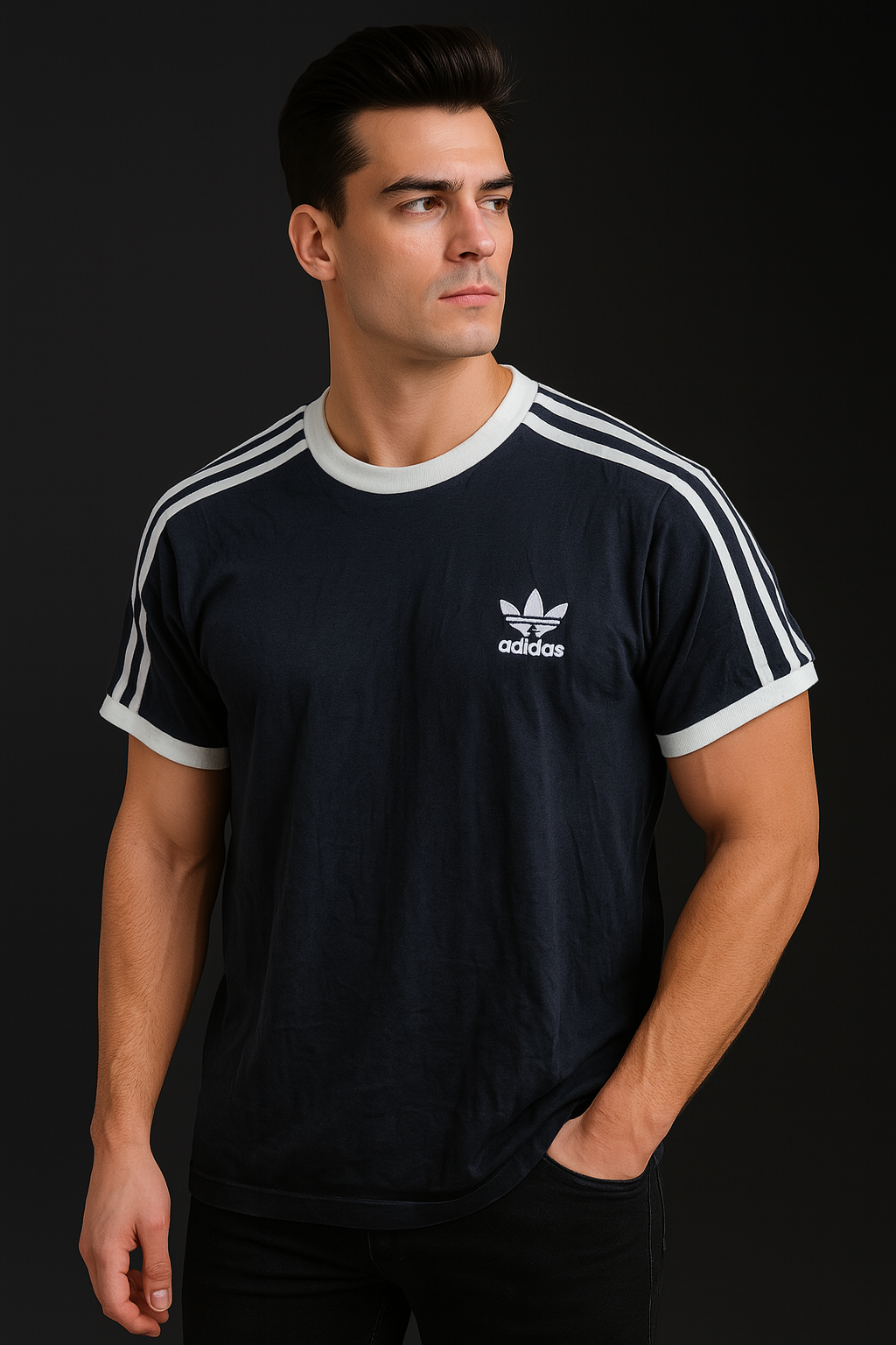 Adidas Cotton Black Tee