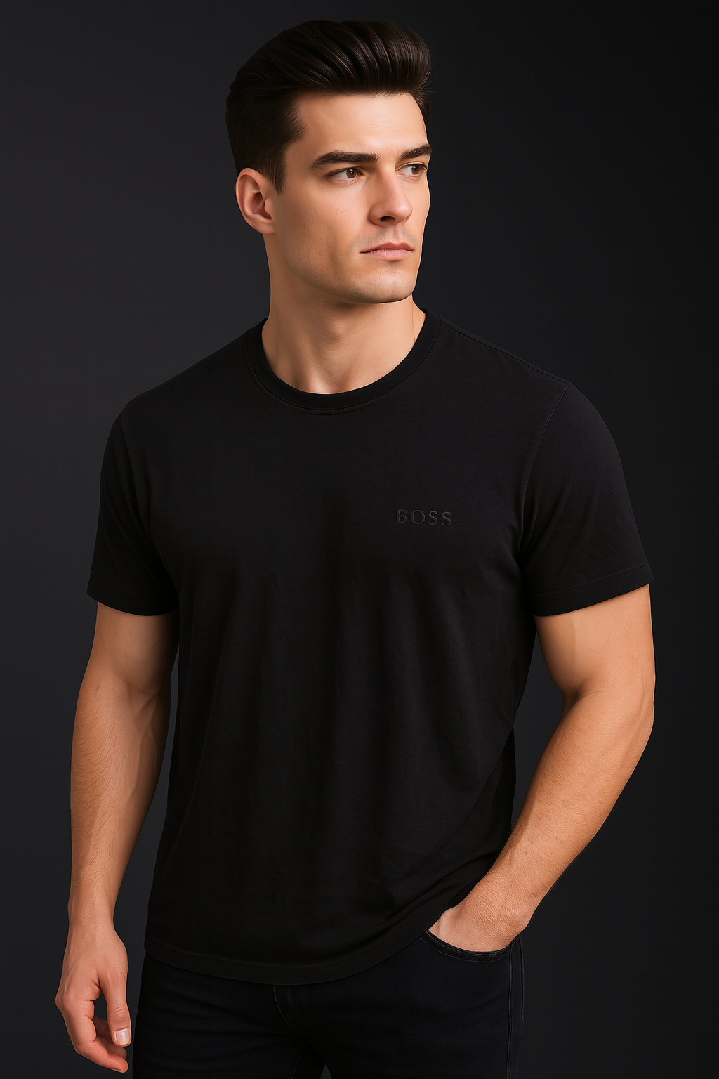 Hugo Boss Cotton Black Tee