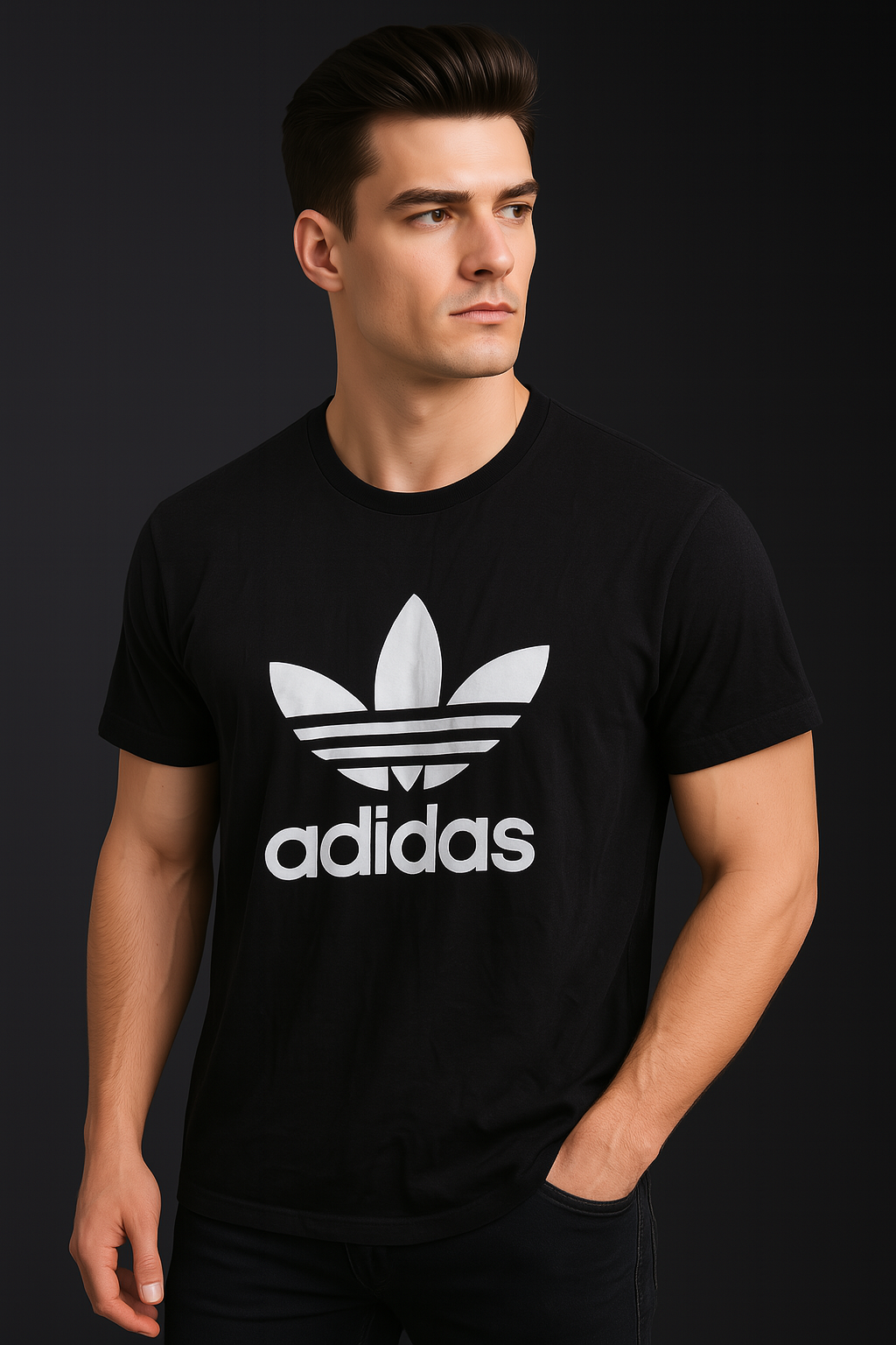 Adidas Cotton Black Tee