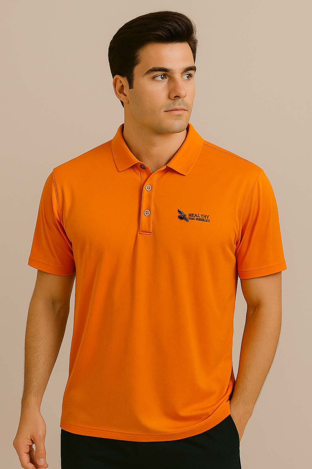 Adidas Dri Fit Orange Polo Tee