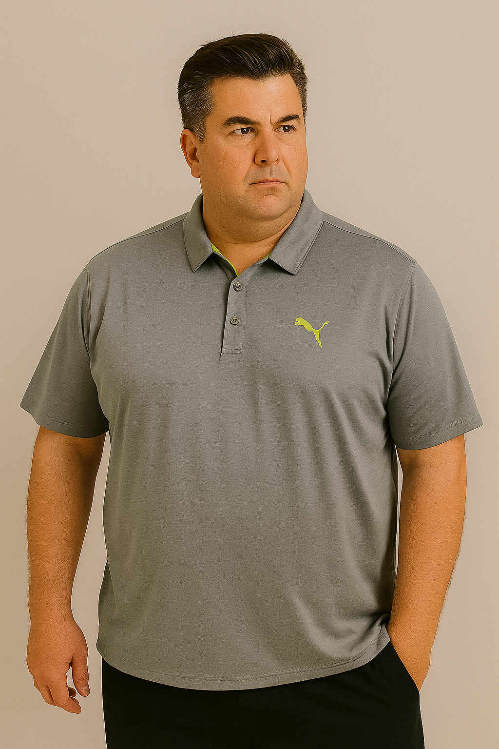Puma Dri Fit Grey Polo