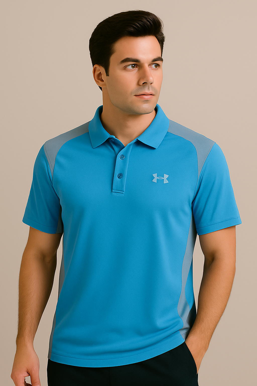 Under Armour Dri Fit Blue Polo Tee