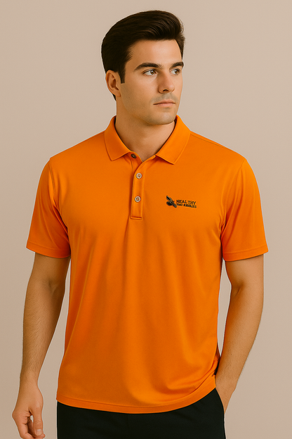 Adidas Dri Fit Orange Polo Tee