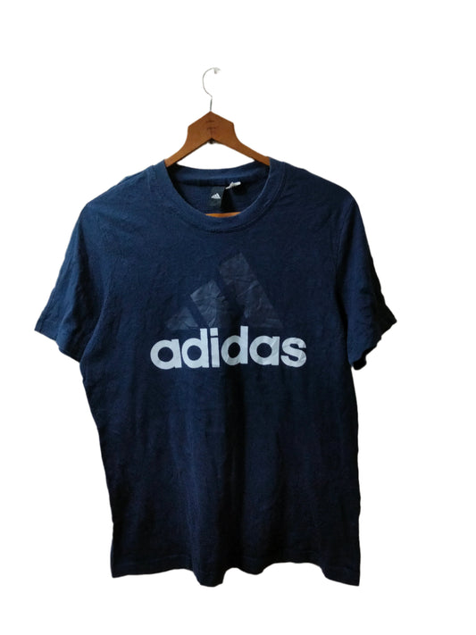 Adidas Cotton Navy Blue Tee